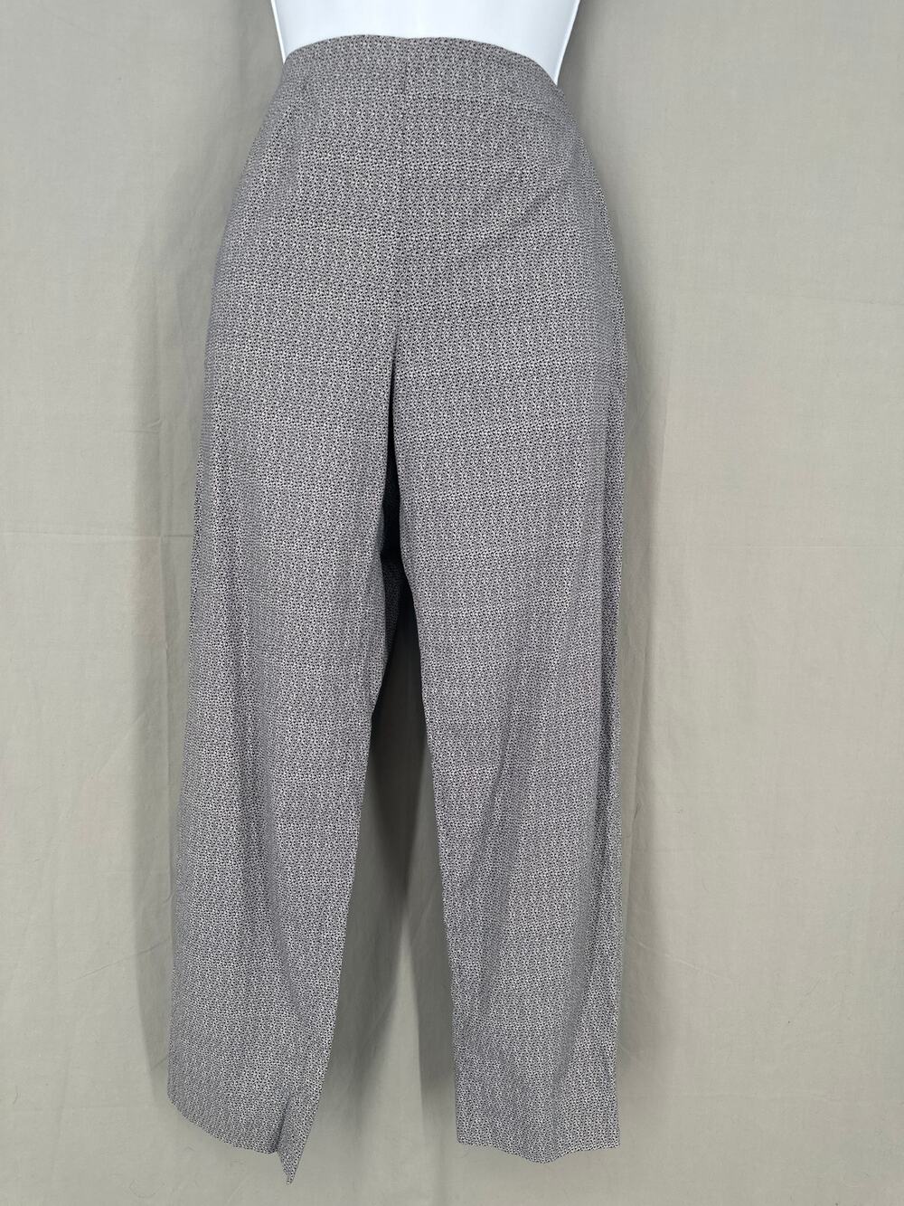 Piazza Sempione Pants Womens 4 Navy Blue Audrey Capris Print Stretch Straight